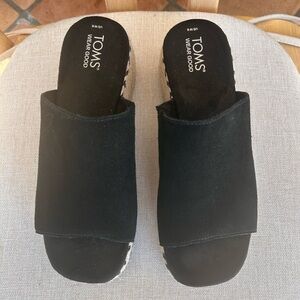TOMS Women's Black Suede Mules
